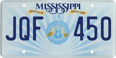 MS license plate JQF450