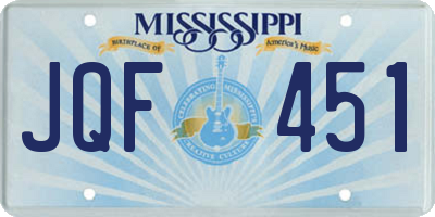 MS license plate JQF451