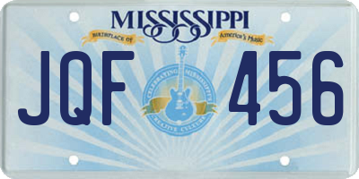 MS license plate JQF456