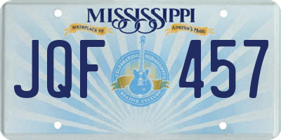 MS license plate JQF457