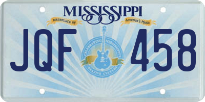 MS license plate JQF458