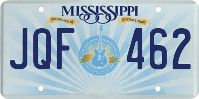 MS license plate JQF462