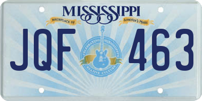 MS license plate JQF463
