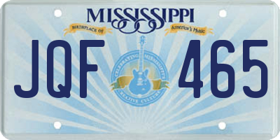 MS license plate JQF465