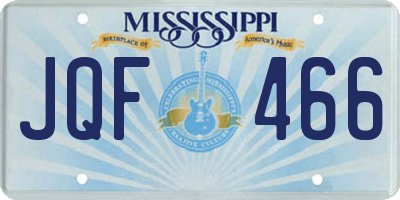 MS license plate JQF466