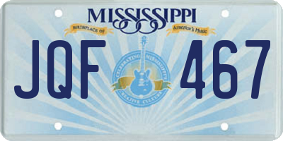 MS license plate JQF467