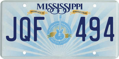 MS license plate JQF494