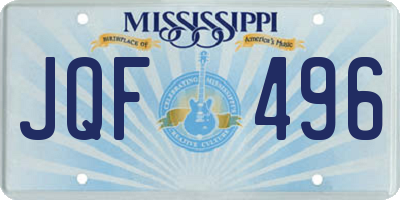 MS license plate JQF496