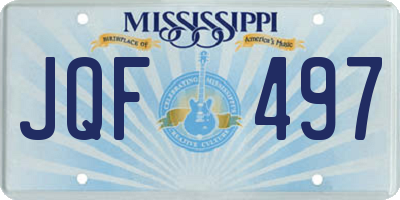 MS license plate JQF497