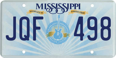 MS license plate JQF498
