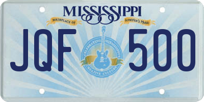 MS license plate JQF500