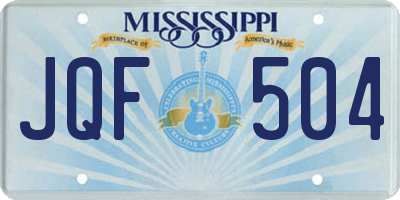 MS license plate JQF504