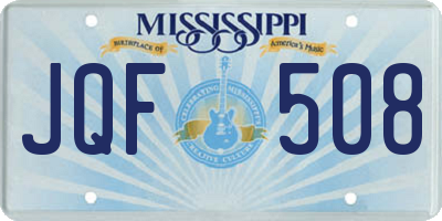 MS license plate JQF508
