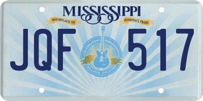 MS license plate JQF517