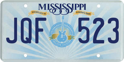 MS license plate JQF523