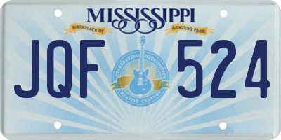 MS license plate JQF524