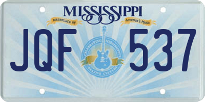 MS license plate JQF537
