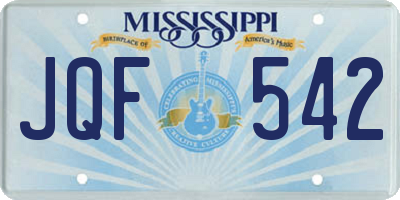 MS license plate JQF542