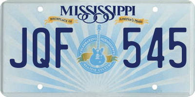 MS license plate JQF545