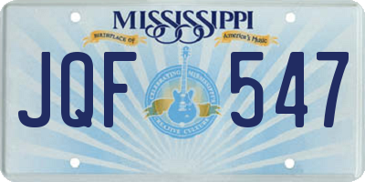 MS license plate JQF547
