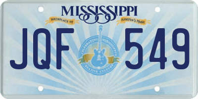MS license plate JQF549