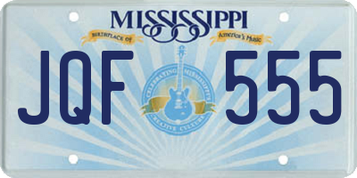 MS license plate JQF555