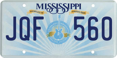 MS license plate JQF560