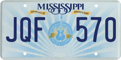MS license plate JQF570