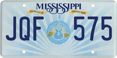 MS license plate JQF575