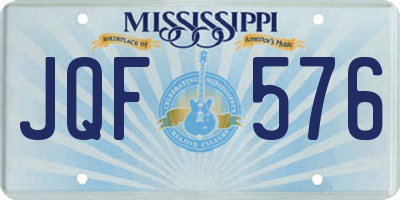 MS license plate JQF576