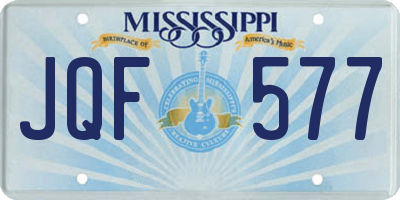 MS license plate JQF577