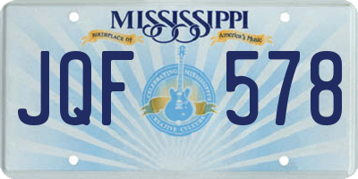 MS license plate JQF578