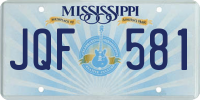 MS license plate JQF581