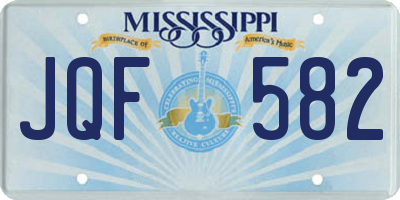 MS license plate JQF582