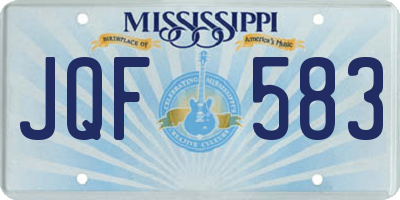 MS license plate JQF583
