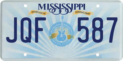 MS license plate JQF587