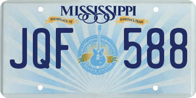 MS license plate JQF588