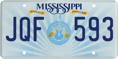 MS license plate JQF593