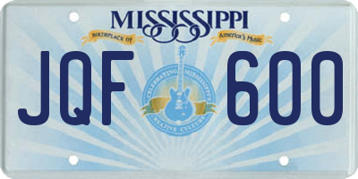 MS license plate JQF600