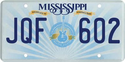 MS license plate JQF602