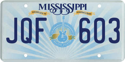 MS license plate JQF603
