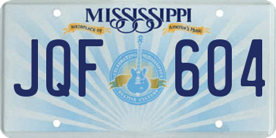 MS license plate JQF604