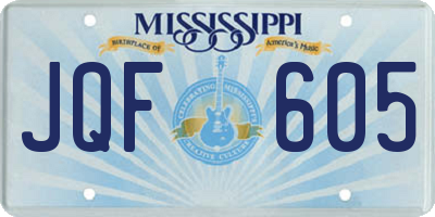 MS license plate JQF605