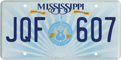MS license plate JQF607