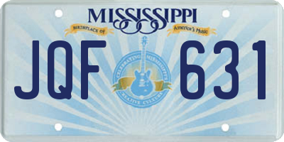 MS license plate JQF631