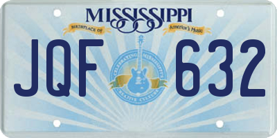 MS license plate JQF632