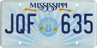 MS license plate JQF635