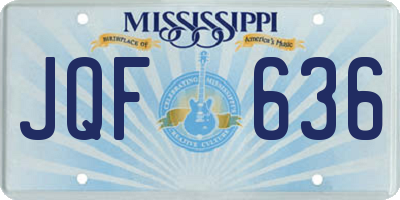 MS license plate JQF636