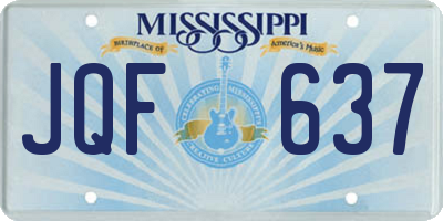 MS license plate JQF637