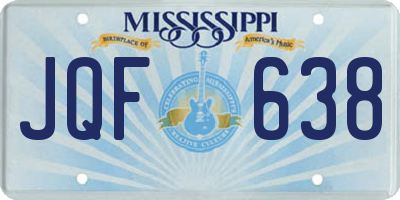 MS license plate JQF638